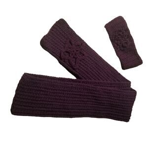 Purple crochet headband and scarf